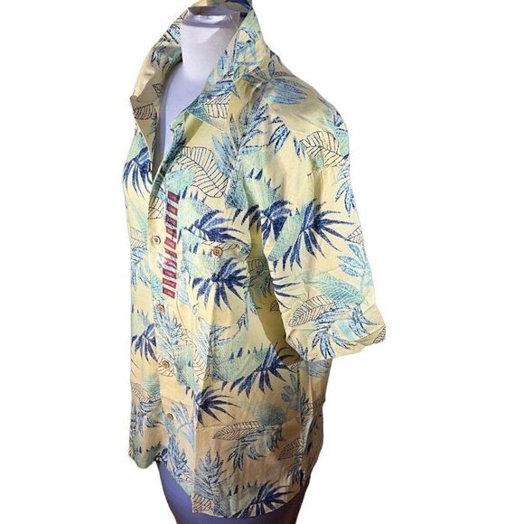 Joe Marlin Cotton Blend Comfort Fit XL. Yellow Hawaiian Print. NWT - Picture 4 of 15